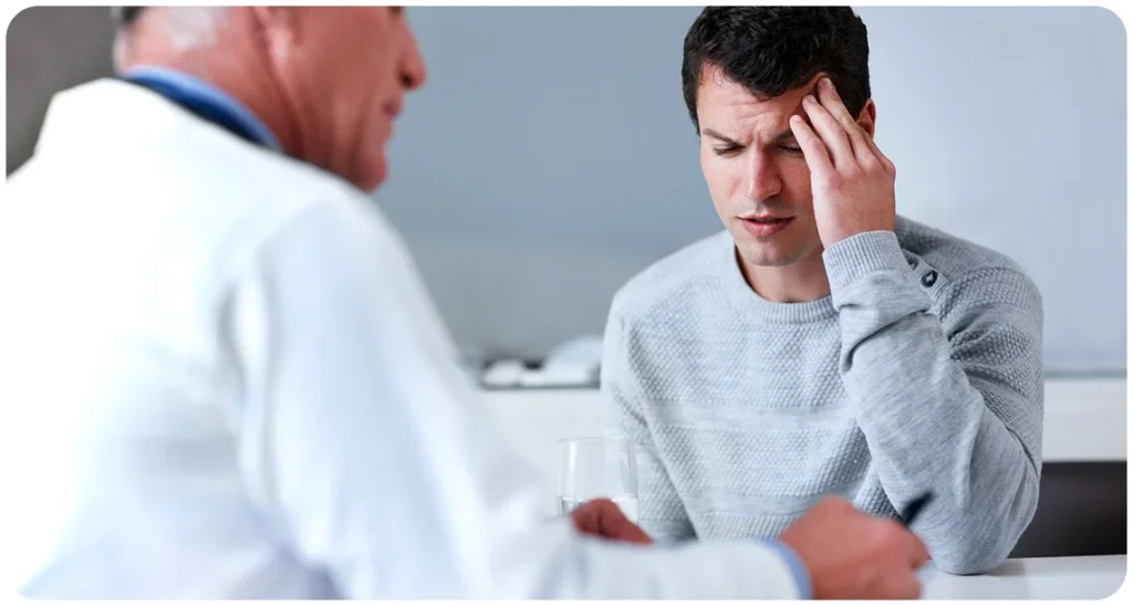 patient doctor consultation migraine headache